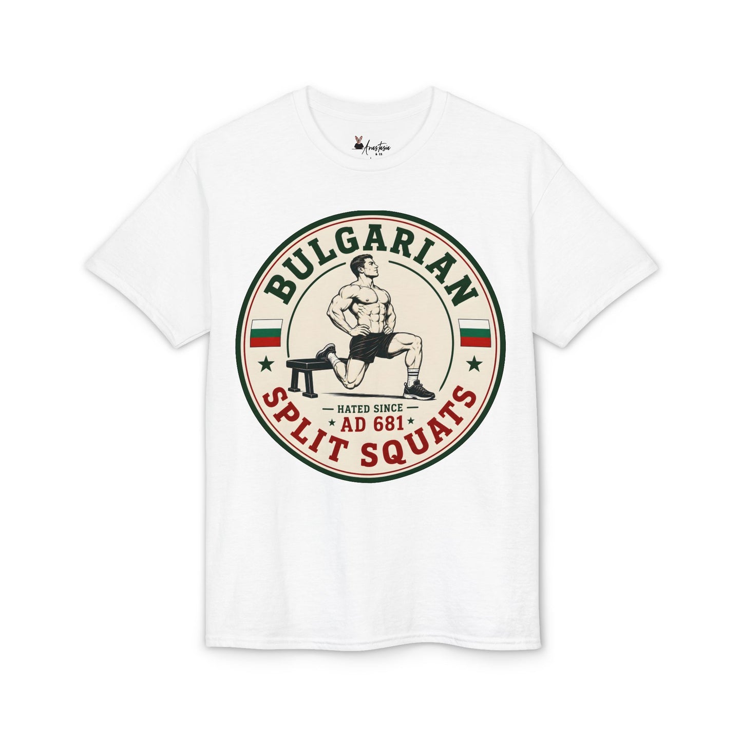 Bulgarian Split Squats (Male) - Athletic Gym T-Shirt