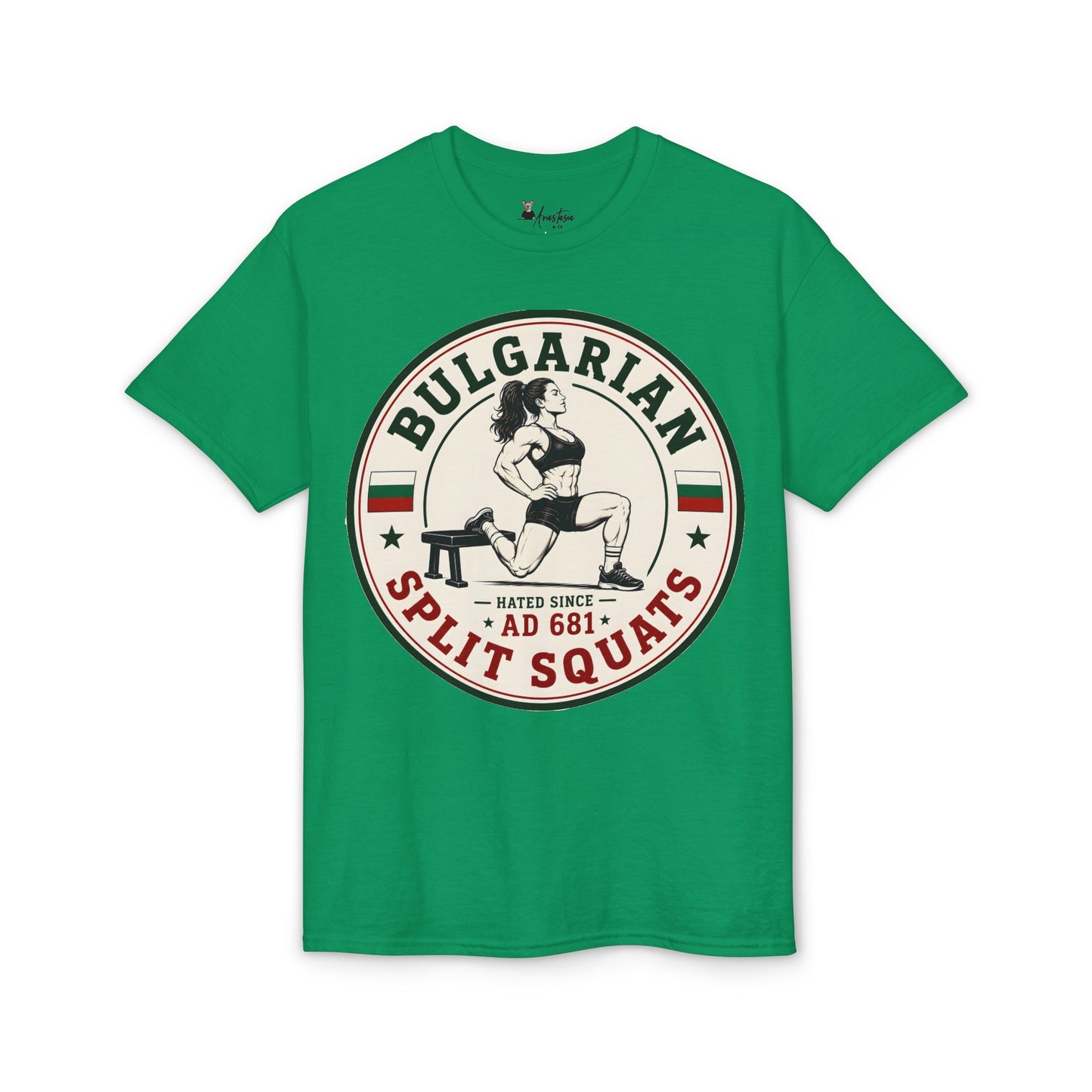 Bulgarian Split Squats (Female) - Athletic Gym T-Shirt
