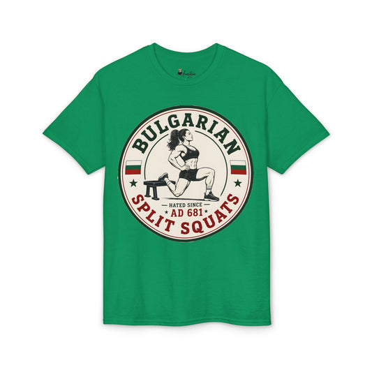 Bulgarian Split Squats (Female) - Athletic Gym T-Shirt
