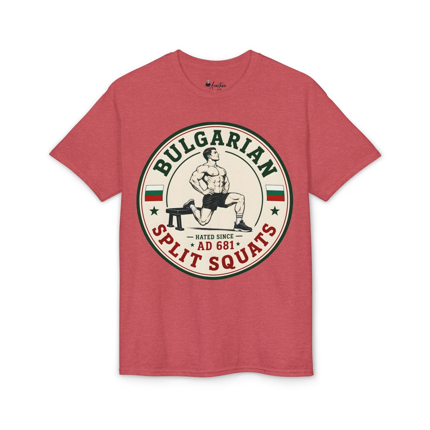 Bulgarian Split Squats (Male) - Athletic Gym T-Shirt