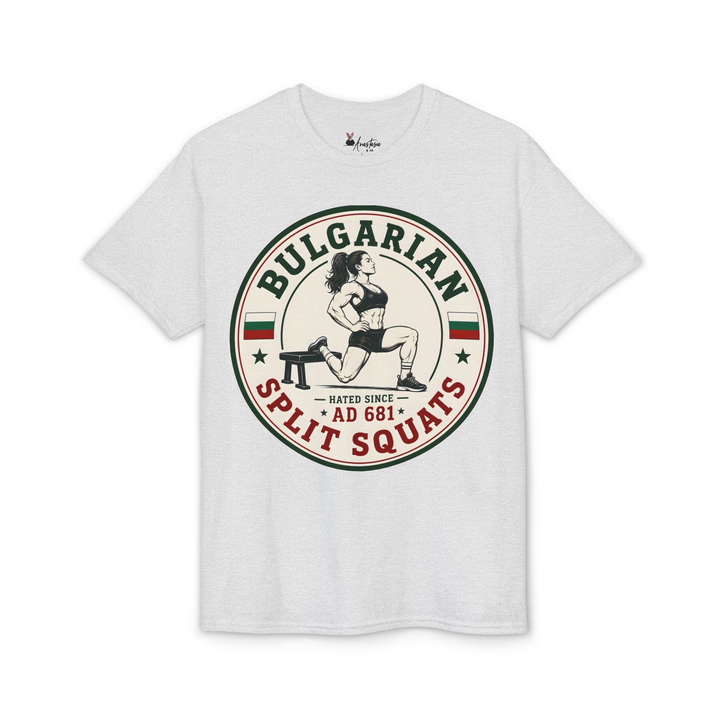 Bulgarian Split Squats (Female) - Athletic Gym T-Shirt