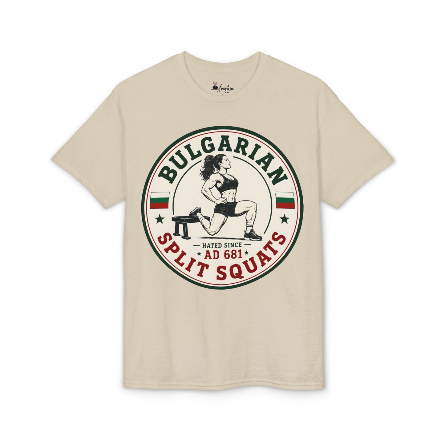 Bulgarian Split Squats (Female) - Athletic Gym T-Shirt