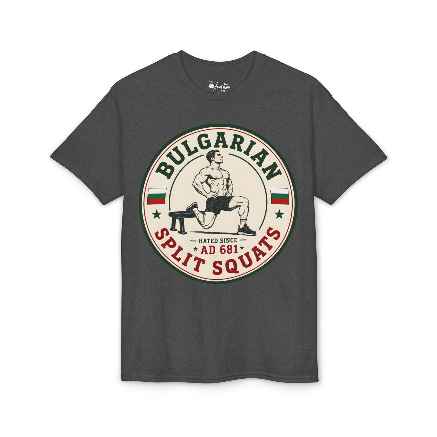 Bulgarian Split Squats (Male) - Athletic Gym T-Shirt
