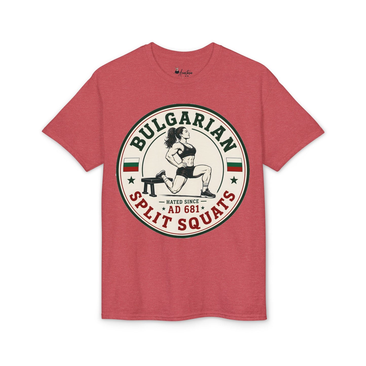 Bulgarian Split Squats (Female) - Athletic Gym T-Shirt