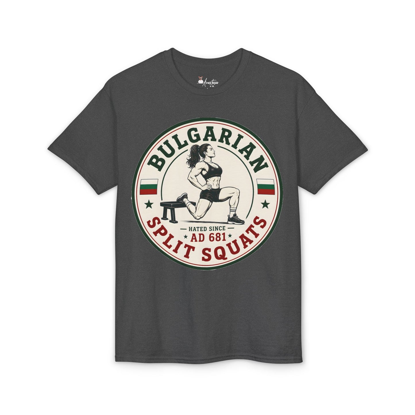 Bulgarian Split Squats (Female) - Athletic Gym T-Shirt