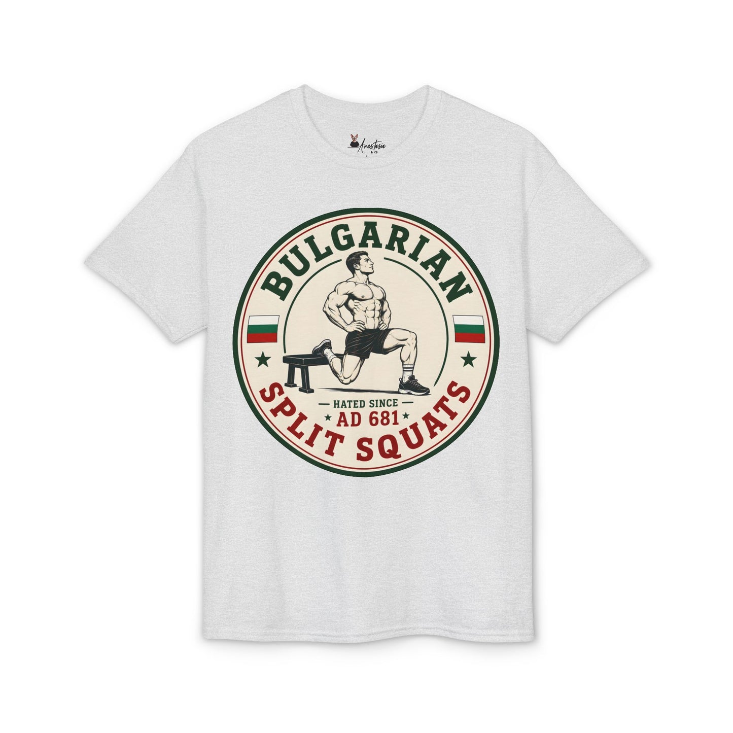 Bulgarian Split Squats (Male) - Athletic Gym T-Shirt