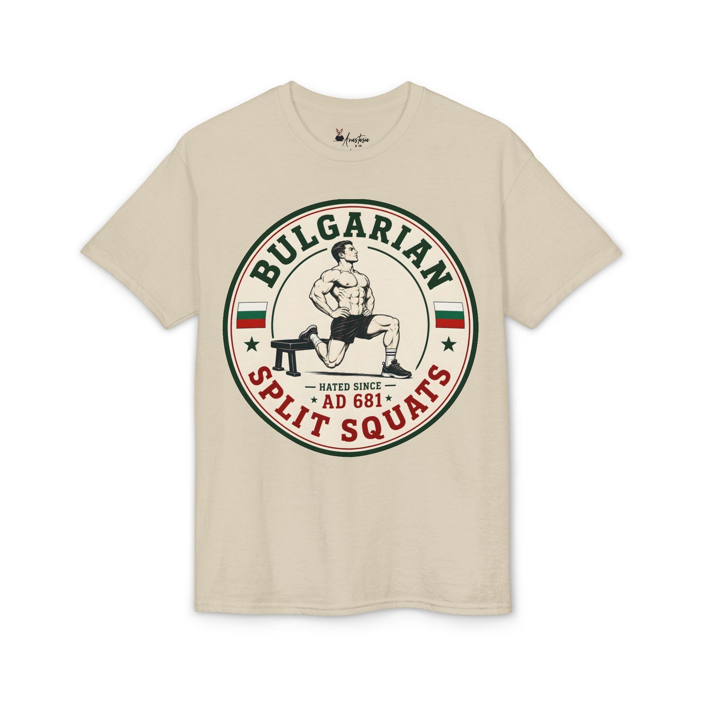 Bulgarian Split Squats (Male) - Athletic Gym T-Shirt