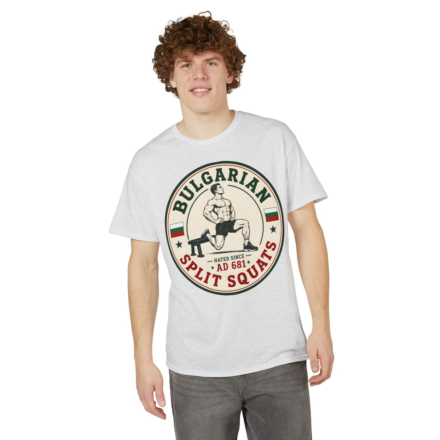 Bulgarian Split Squats (Male) - Athletic Gym T-Shirt